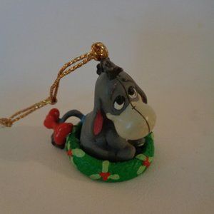 Vintage Disney Eeyore Mini Christmas Holiday Ornament height 1.5" No box or tag